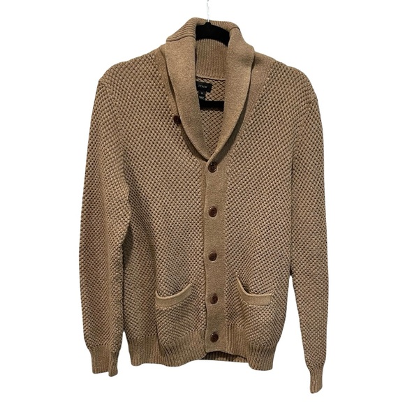 J.Crew men’s camel color grandpa style cotton cardigan size Medium - Picture 1 of 7